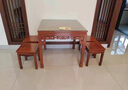 善匠良品 紅木家具非洲花梨（學(xué)名：刺猬紫檀）實(shí)木餐桌八仙桌方型摜蛋桌臺棋牌麻將桌 88CM 單桌+4 八仙凳 曬單實(shí)拍圖