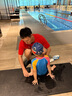 李寧（LI-NING）兒童泳鏡男童女童防水防霧游泳鏡小童潛水防護鏡LSJR700-1冰湖藍 曬單實(shí)拍圖