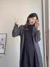 媛舍（YUANSISE）孕婦秋冬裝毛衣開(kāi)衫連衣裙套裝2025新款小個(gè)子外套秋冬外穿兩件套 黑色連衣裙 XL建議130-145斤 曬單實(shí)拍圖