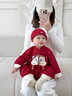 G.DUCKKIDS小黃鴨一周歲禮服男寶寶抓周衣服中國風(fēng)漢服滿月百天嬰兒套裝春秋 紅色醒獅套裝+挎包 100 建議2~3歲【 90-100cm】cm 曬單實(shí)拍圖