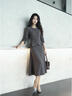 欣妃羽法式通勤套裝女2025秋季新款灰色氣質(zhì)上衣休閑半身裙兩件套 曬單實(shí)拍圖