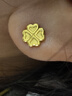 周大福ING系列幸福四葉草足金黃金耳釘(工費:180計價(jià))EOF194 足金 約1.55g 曬單實(shí)拍圖