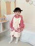 G.duck小黃鴨童裝女童睡衣秋冬季珊瑚絨兒童家居服法蘭絨睡袍草莓熊浴袍 米色草莓熊睡袍 100 建議90-100cm3-4歲cm 曬單實(shí)拍圖