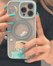 ROCK適用蘋(píng)果16promax手機殼蠟筆小新旋立系列iPone15保護套14支架磁吸二合一pro防摔支點(diǎn)殼情侶款 【美夢(mèng)小新-青】360°磁吸旋轉支架|超強磁吸 iPone 16 promax 曬單實(shí)拍圖