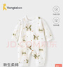童泰嬰兒連體衣春秋季純棉初生寶寶長袖哈衣兒童家居服內(nèi)衣爬服 綠色小兔（偏開款） 73cm (建議5-12個月身高66-75cm) 曬單實拍圖