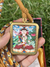 青藏源西藏純手繪扎基拉姆黃黑財(cái)神大黑天文殊菩薩藥師佛小唐卡佛牌吊墜 虛空藏菩薩生肖?；⑹刈o(hù)神4*5cm1 曬單實(shí)拍圖