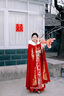 艾方鳥(niǎo)冬季古裝女裝斗篷外套漢服披肩紅色結婚披風(fēng)紅色新娘秀禾中式披肩 紅色披風(fēng)緞面1號 曬單實(shí)拍圖