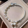 周大福同款藍鈴花純銀手鏈女款珍珠手串小眾國風(fēng)足銀半鐲生日禮物 藍玲花珍珠手鏈 曬單實(shí)拍圖