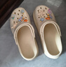 名創(chuàng  )優(yōu)品（MINISO）洞洞鞋男女夏季外穿涼鞋防滑厚底踩屎感包頭涼拖鞋 卡其+海洋星星 曬單實(shí)拍圖