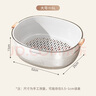 佳幫手瀝水籃洗菜藍雙層洗水果籃子家用廚房瀝水神器 【包郵】【大號雙層】大容量可浸泡 曬單實(shí)拍圖