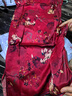金菊桑蠶絲旗袍喜慶婚禮服新中式民國風(fēng)夏季立領(lǐng)復(fù)古印花真絲連衣裙女 曬單實拍圖