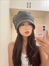 十竹帽子冬季女大頭圍堆堆帽韓版時(shí)尚套頭產(chǎn)婦做月子帽顯臉小包頭冷帽 淺灰【四季款/抽繩可調節】 曬單實(shí)拍圖