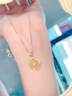 中國黃金（CHINA GOLD）碎碎冰四葉草黃金項鏈女足金櫻花吊墜生日禮物送女友老婆 足金四葉草吊墜【贈S925鏈】 曬單實(shí)拍圖