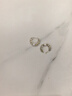 AJIDOU阿吉豆耳環(huán)生日禮物 簡約大氣仿珍珠鋯石耳圈送女友老婆金色+白色 曬單實拍圖