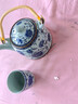 唐幺 復(fù)古大茶壺提梁壺套組一壺二杯單壺家用大號(hào)陶瓷茶杯涼茶壺大容量 提梁壺-藍(lán)牡丹（一壺四杯） 曬單實(shí)拍圖