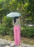 大光明（GBU）大光明雨傘折疊傘高級(jí)感晴雨兩用遮陽(yáng)傘防紫外線便攜式迷你膠囊傘 淺藍(lán)色-櫻語(yǔ)花箋（五折傘 曬單實(shí)拍圖