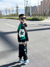 G.DUCKKIDS童裝兒童外套男童春秋季新款連帽風(fēng)衣中小童男孩休閑印花潮流夾克 黑色giesoqq 130 (建議身高120cm 8-9歲)cm 曬單實(shí)拍圖