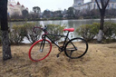 潮淘 自行車實(shí)心胎 死飛自行車男女款式26寸學(xué)生活飛公路賽車彎把實(shí)心 主圖模特款60刀羊角白后黑 24英寸  充氣胎至死飛倒剎 曬單實(shí)拍圖