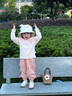 幼歌（YOUGE）嬰幼兒2025秋季親膚透氣遮陽(yáng)帽寶寶卡通小動(dòng)物漁夫帽潮米白小兔48cm(1-3歲/適合頭圍46-50cm) 曬單實(shí)拍圖