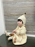 幼歌（YOUGE）嬰幼兒秋季新款舒適親膚連衣裙女寶寶軟糯全棉毛衣裙潮杏色連衣裙73 cm 曬單實拍圖
