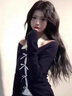 LDBE辣妹純欲風(fēng)不規則翻領(lǐng)長(cháng)袖t恤女2025秋季新款甜酷掛脖一字肩上衣 黑色 S 【80-90斤】 曬單實(shí)拍圖