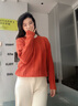 施洛瀾秋冬裝加厚毛衣女2025新款流行雅丹風(fēng)內(nèi)搭寬松針織打底衫上衣外穿 橘紅色 均碼 建議80-135斤 曬單實(shí)拍圖