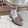 Lily Wei【杏絨棲花】文藝復古時(shí)尚樂(lè )福鞋繡花一腳蹬氣質(zhì)單鞋小碼 皮粉色 36 曬單實(shí)拍圖
