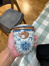 唐豐汝窯旅行茶具一壺四杯戶外便攜式單人隨身快客杯 米黃繁花快客杯 曬單實(shí)拍圖