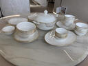 景德鎮（jdz）白瓷碗碟套裝家用2024新款簡(jiǎn)約骨瓷餐具碗盤(pán)景德鎮陶瓷喬遷感 大好河山56頭暢享版配富貴煲【微 曬單實(shí)拍圖