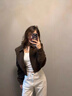 莜仙格深棕色短款墊肩翻領(lǐng)夾克外套女秋季港風(fēng)復古美拉德穿搭慵懶棒球服 深棕色 L 建議 105-115斤 曬單實(shí)拍圖