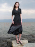 三彩大碼女裝2025夏季新款法式復(fù)古波點(diǎn)連衣裙V領(lǐng)短袖胖MM 曬單實(shí)拍圖