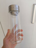 高硼硅雙層玻璃杯大容量泡茶杯茶水分離安全無毒隔熱杯車載水杯商 雙層加厚銀色蓋千層直筒 350ml 1只 曬單實(shí)拍圖