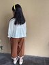 迪士尼寶寶女小童長(zhǎng)袖娃娃衫套裝春秋款洋氣時(shí)尚新款寶寶春季休閑褲兩件套潮 咖色 娃娃領(lǐng)套裝 80 建議75-85cm9-12月 曬單實(shí)拍圖