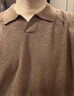 FULL MONTY男士POLO衫亞麻棉混紡挑孔針織休閑短袖T恤2025夏季 咖啡色 70086 XL 曬單實(shí)拍圖