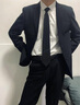 花花公子西服套裝男士韓版修身上衣外套伴郎新郎結(jié)婚商務(wù)職業(yè)正裝小西裝男 兩扣黑色上衣 XL 曬單實拍圖