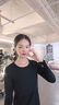 維多利亞旅行者（VICTORIATOURIST）運動T恤女秋冬瑜伽服上衣跑步健身服普拉提訓練修身長袖打底衫黑M 曬單實拍圖