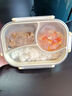 HUYO分格飯盒304不銹鋼學(xué)生密封保溫便當(dāng)餐盒上班族微波爐專用帶飯盒 【黃扣三格】分格密封飯盒580ml 曬單實(shí)拍圖