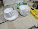 京東京造 碗盤(pán)餐具整套 碗具套裝喬遷之喜骨瓷陶瓷家用 飯碗4.5英寸*6 曬單實(shí)拍圖