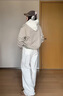 妍莉芬（yanlifen）棒球服秋冬短外套女裝冬季2025年新款短款羽絨棉服女棉衣外套上衣 米灰色 夾棉款 S 建議85-114斤內 曬單實(shí)拍圖