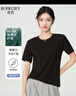 帛芮【安心品質(zhì)】萊賽爾短袖T恤女夏季冰絲抗皺純色顯瘦半袖圓領(lǐng)上衣 曬單實(shí)拍圖