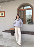 高梵黑金鵝絨服機能5.0四格2025新款短款泡芙加厚女士羽絨服 紫金3號 M 曬單實(shí)拍圖