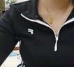FILA FUSION斐樂潮牌女子針織長袖衫2025秋新款時尚修身半拉鏈長T 正黑色-BK M 165/84A/M 曬單實拍圖