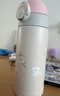 膳魔師（THERMOS）兒童保溫杯小學(xué)生開(kāi)學(xué)必備吸管水杯貓狗系列男女水壺600ml粉 曬單實(shí)拍圖