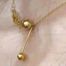 中國黃金（CHINA GOLD）K金項鏈有求必應套鏈貓眼吊墜流蘇鎖骨鏈送媽媽送老婆生日禮物 約0.9g 曬單實(shí)拍圖