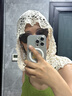 JIOESC帽子女毛線帽旅行出游拍照鏤空時尚多用披肩編織帽針織帽包頭帽 米白色 曬單實拍圖