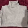 皮爾卡丹（pierre cardin）一線(xiàn)成衣100%純羊毛衫女士堆堆高領(lǐng)純色套頭無(wú)縫內搭羊毛針織打底 原絨米 S 曬單實(shí)拍圖