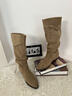 卓詩(shī)尼尖頭堆堆靴長(cháng)筒靴女2025秋冬新款復古內增高西部靴加絨長(cháng)靴女靴子 沙色-單里 37 曬單實(shí)拍圖