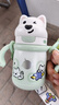 babycare西高地保溫杯學(xué)飲兒童寶寶學(xué)生上學(xué)水壺吸管直飲杯外出6月+-小綠 曬單實(shí)拍圖