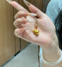 中國黃金（CHINA GOLD）黃金福滿葫蘆項鏈女款百搭足金吊墜七夕情人節(jié)生日禮物送女友老婆 葫蘆項鏈【棕繩】約1.1g+品牌禮盒 曬單實拍圖