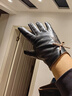 青禾潤美觸屏真皮手套女士頭層小羊皮春秋薄款厚款簡(jiǎn)約商務(wù)通勤保暖皮手套 黑色-冬季加絨款 禮盒裝 M-身高150-170，體重90-120斤 曬單實(shí)拍圖